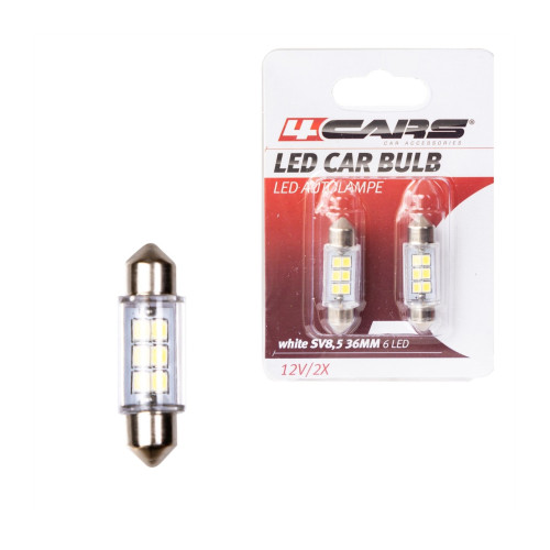 4CARS LED ŽIAROVKA 6LED 12V SV8,5 36MM