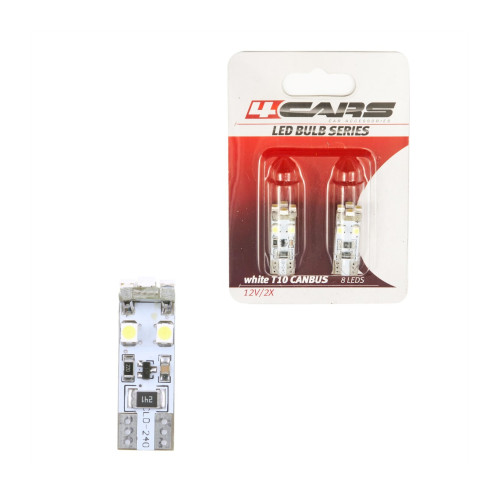 4CARS LED ŽIAROVKA 8LED 12V CANBUS 3528SMD T10
